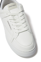 Low-Top Logo Leather Sneakers